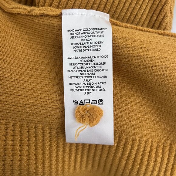 Anthropologie Short-Sleeve Mock-Neck Sweater Dress in dark yellow, size XL NWT - Picture 11 of 12